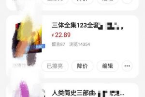[闲鱼卖货]18岁老司机带你玩闲鱼卖货，单号日入300！附实操案例！