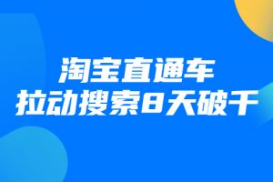 进阶战速课：淘宝直通车拉动搜索8天破千