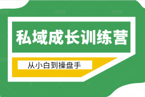 电商私域成长训练营，从小白到操盘手（价值999元）