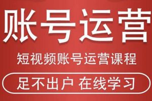 短视频账号运营课程：从话术到短视频运营再到直播带货全流程，新人快速入门