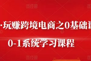 朱哥·玩赚跨境电商之0基础课程，0-1系统学习课程