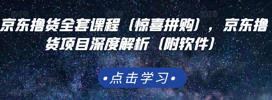 京东撸货全套课程（惊喜拼购），京东撸货项目深度解析（附软件）插图