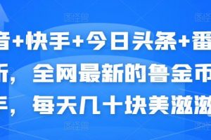 抖音+快手+今日头条+番茄畅听，全网最新的自动挂机撸金币，每天几十块美滋滋