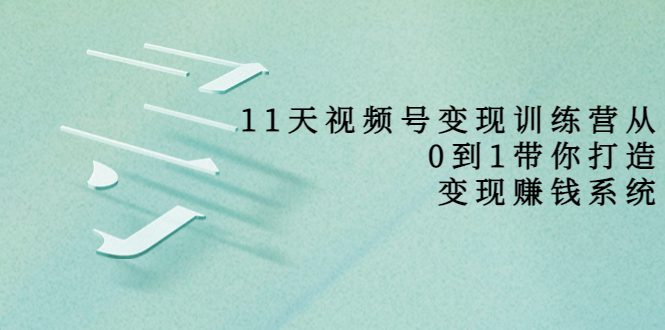 11天视频号变现训练营，从0到1打造变现赚钱系统（价值398元）插图