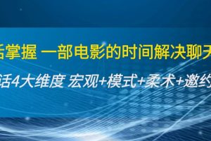 谈话掌握一部电影的时间解决聊天问题：谈话四大维度:宏观+模式+柔术+邀约