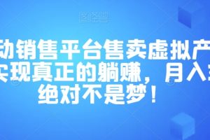 全自动销售平台售卖虚拟产品，助你实现真正的躺赚，月入3万＋绝对不是梦！【揭秘】